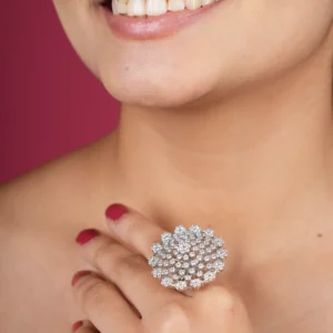 Silver Ladies Dimond Ring 3