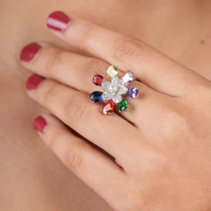 Silver Ladies Dimond Ring 6