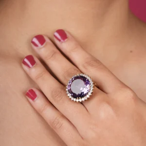 Silver Ladies Dimond Ring 7