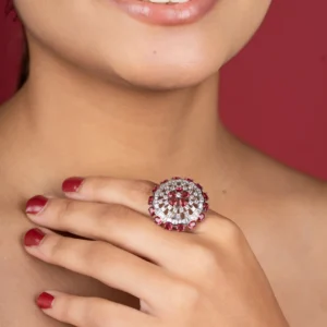 Silver Ladies Dimond Ring 8