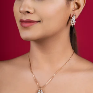 white-gold toned pendant set