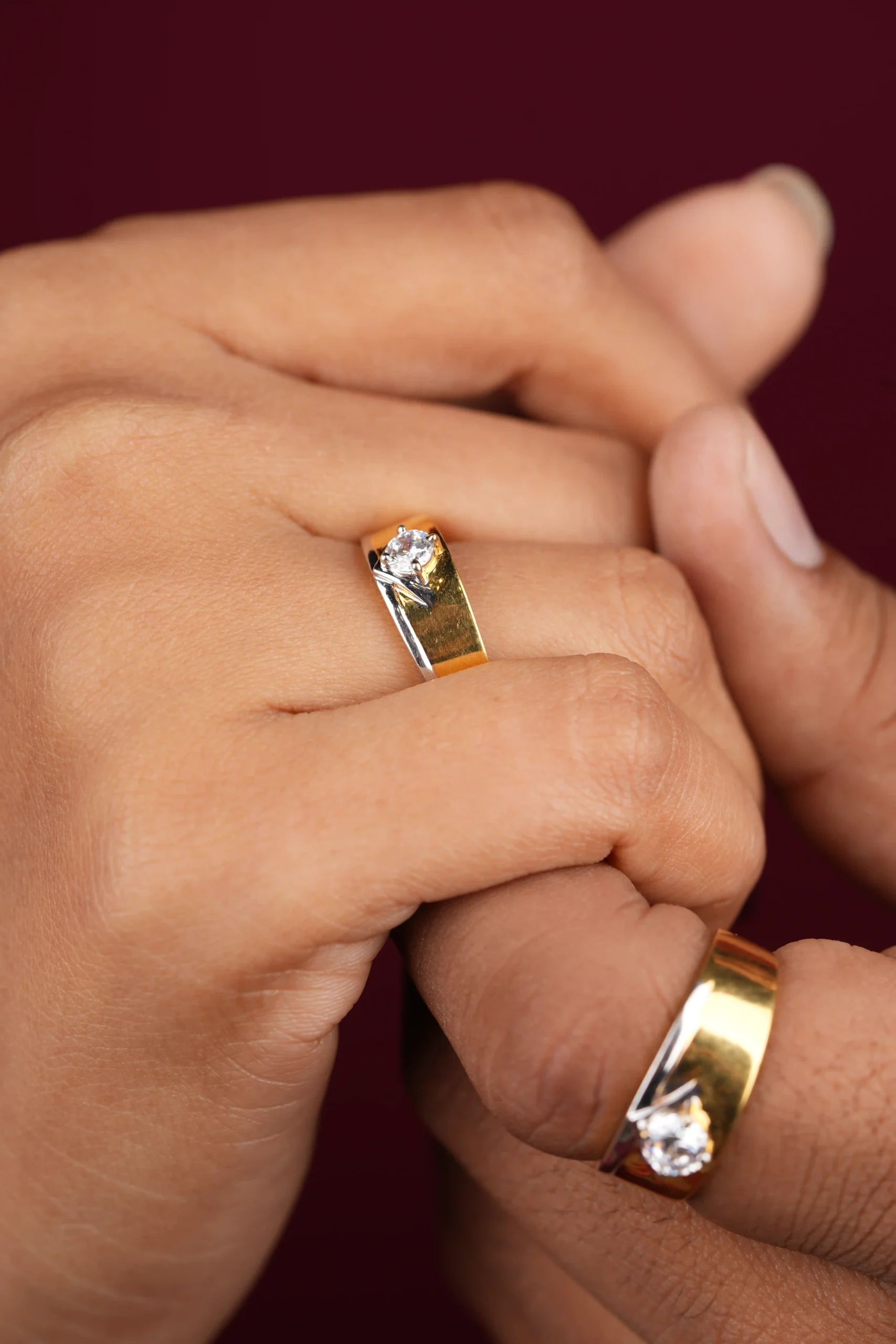 Golden Wave Sparkle Ring