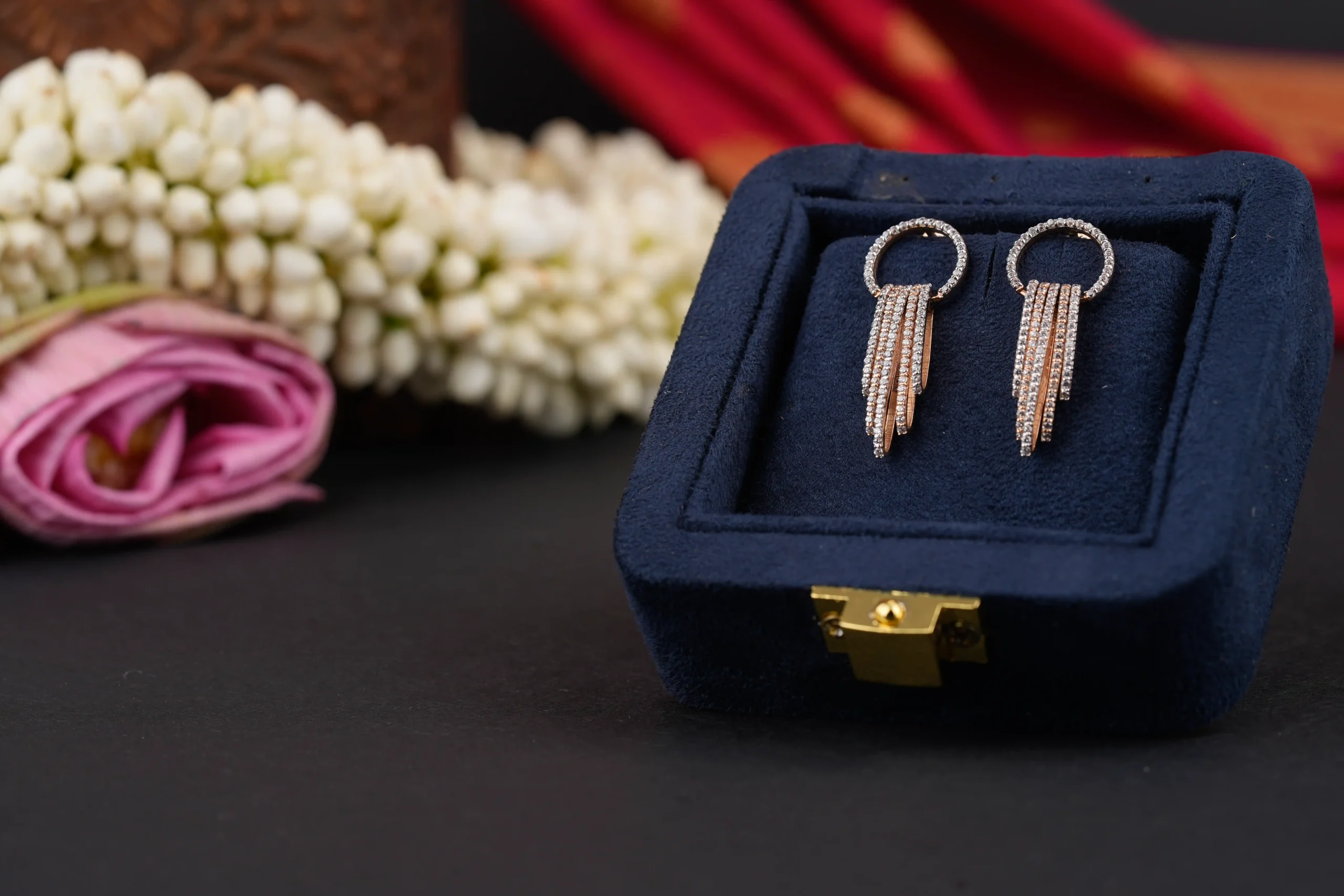 Chain Fringe Hoop Earrings - Image 2