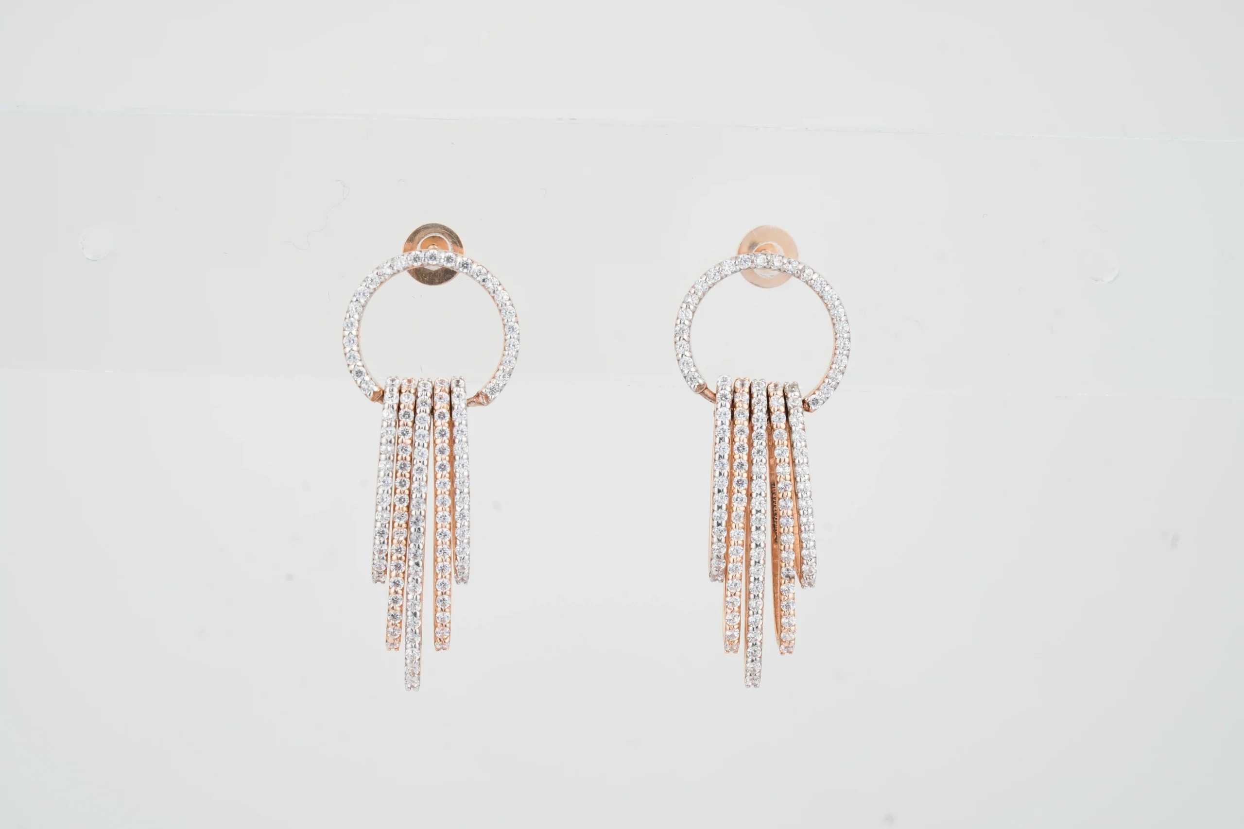 Chain Fringe Hoop Earrings - Image 3
