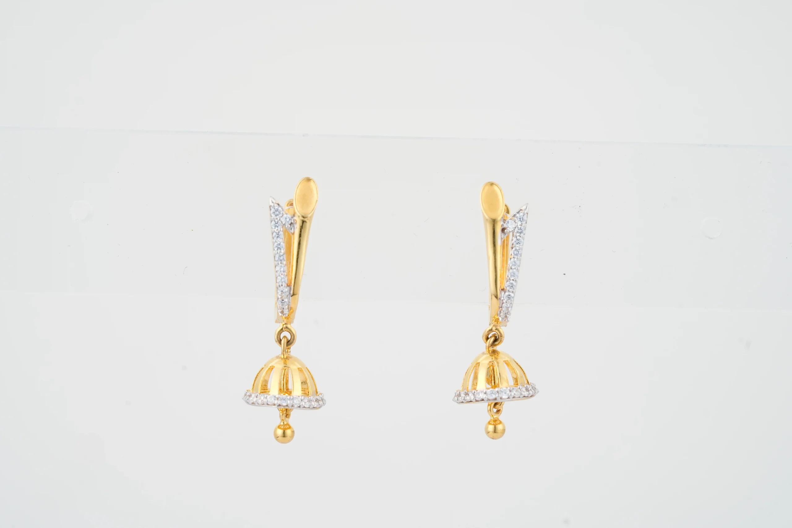 Diamond Cut Jhumka Earrings - Image 2