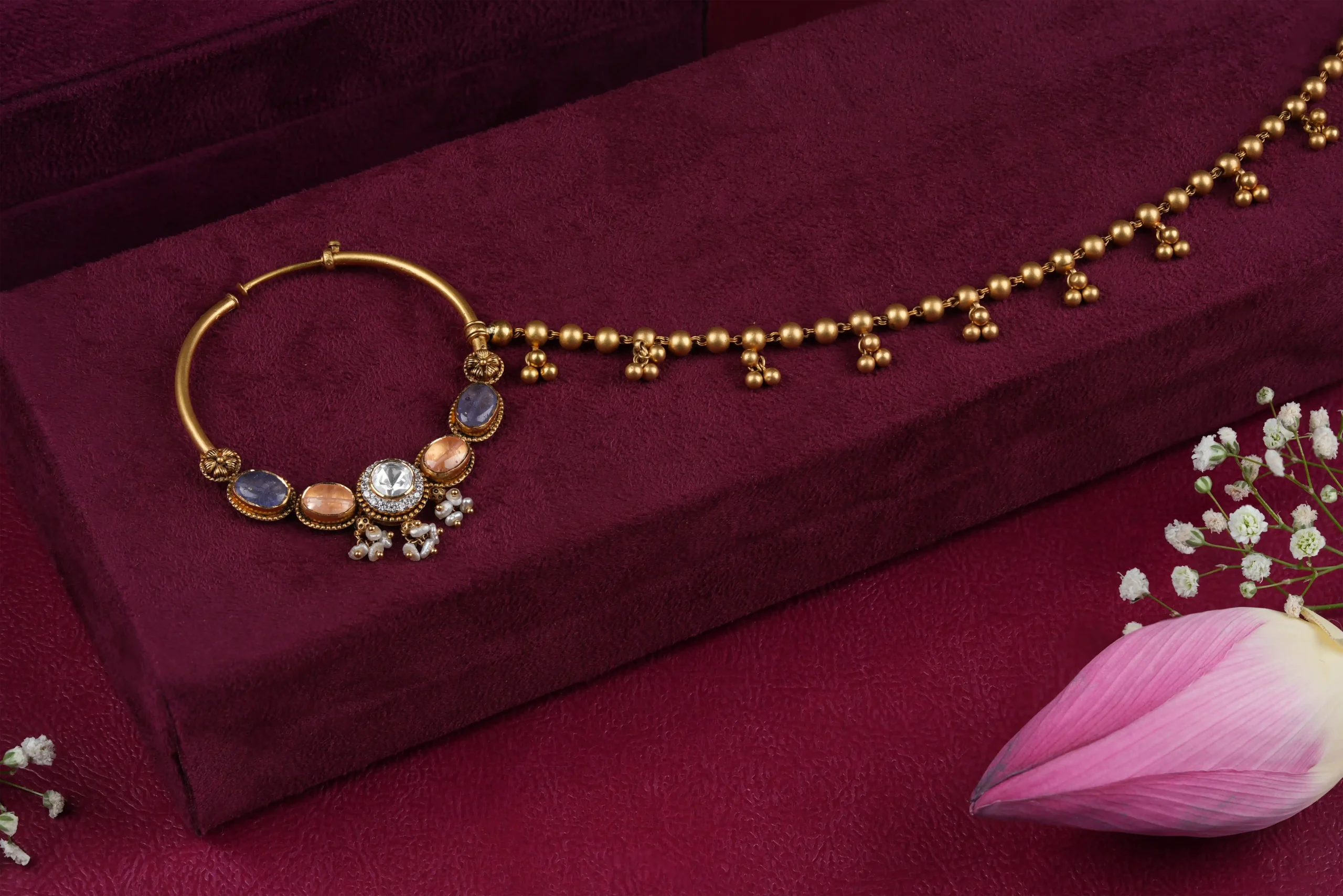 Heirloom Stone Chain Nath - Image 2