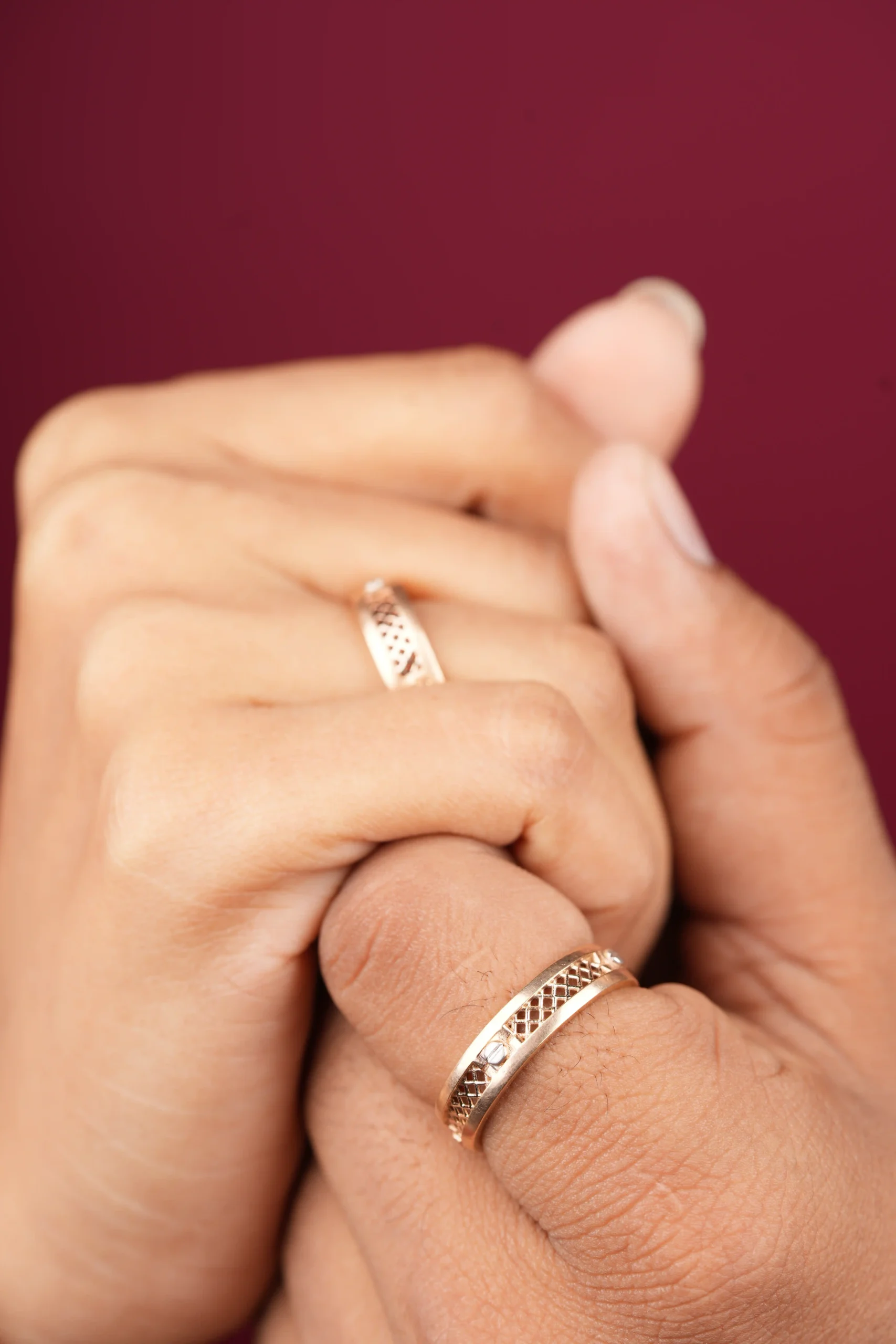 Rose Gold Harmony Couple Rings