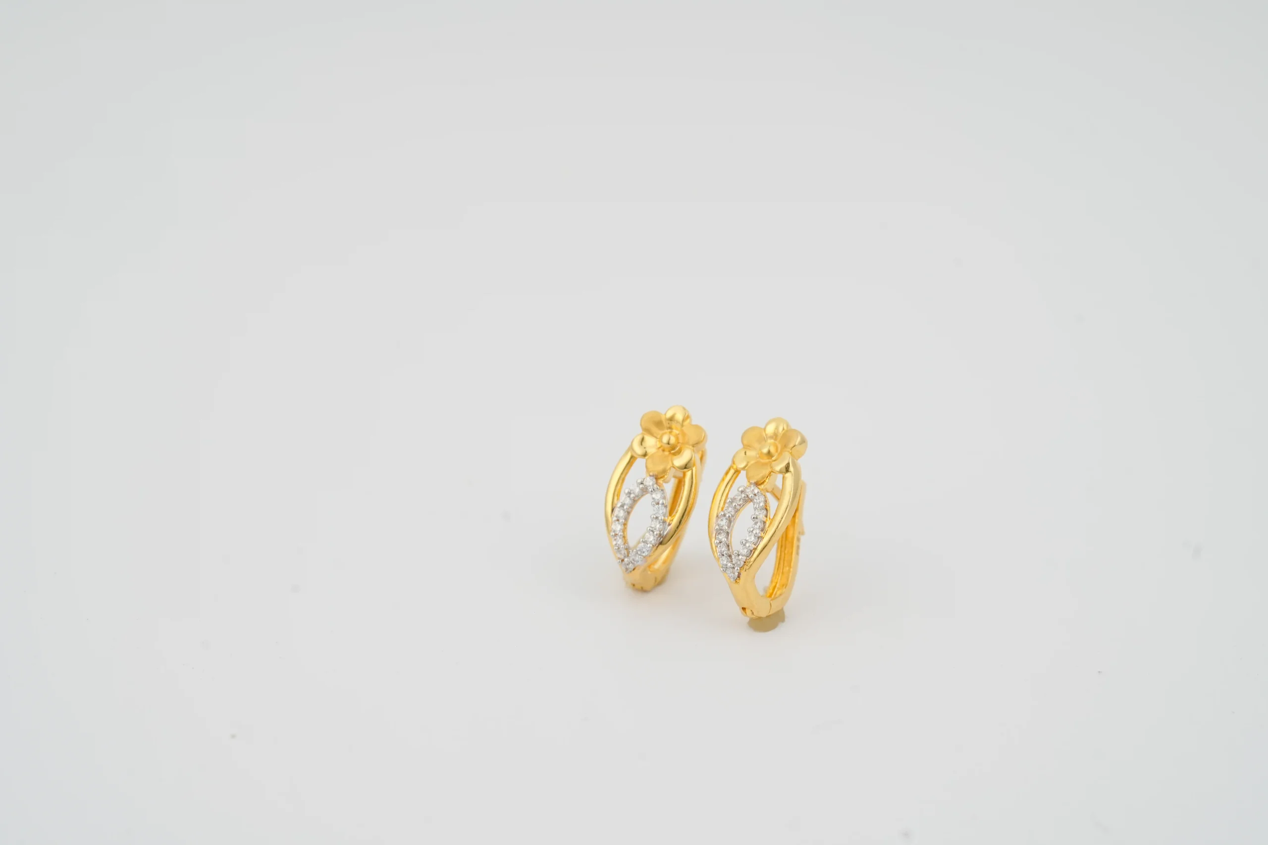 Floral Teardrop Stud Earrings - Image 3